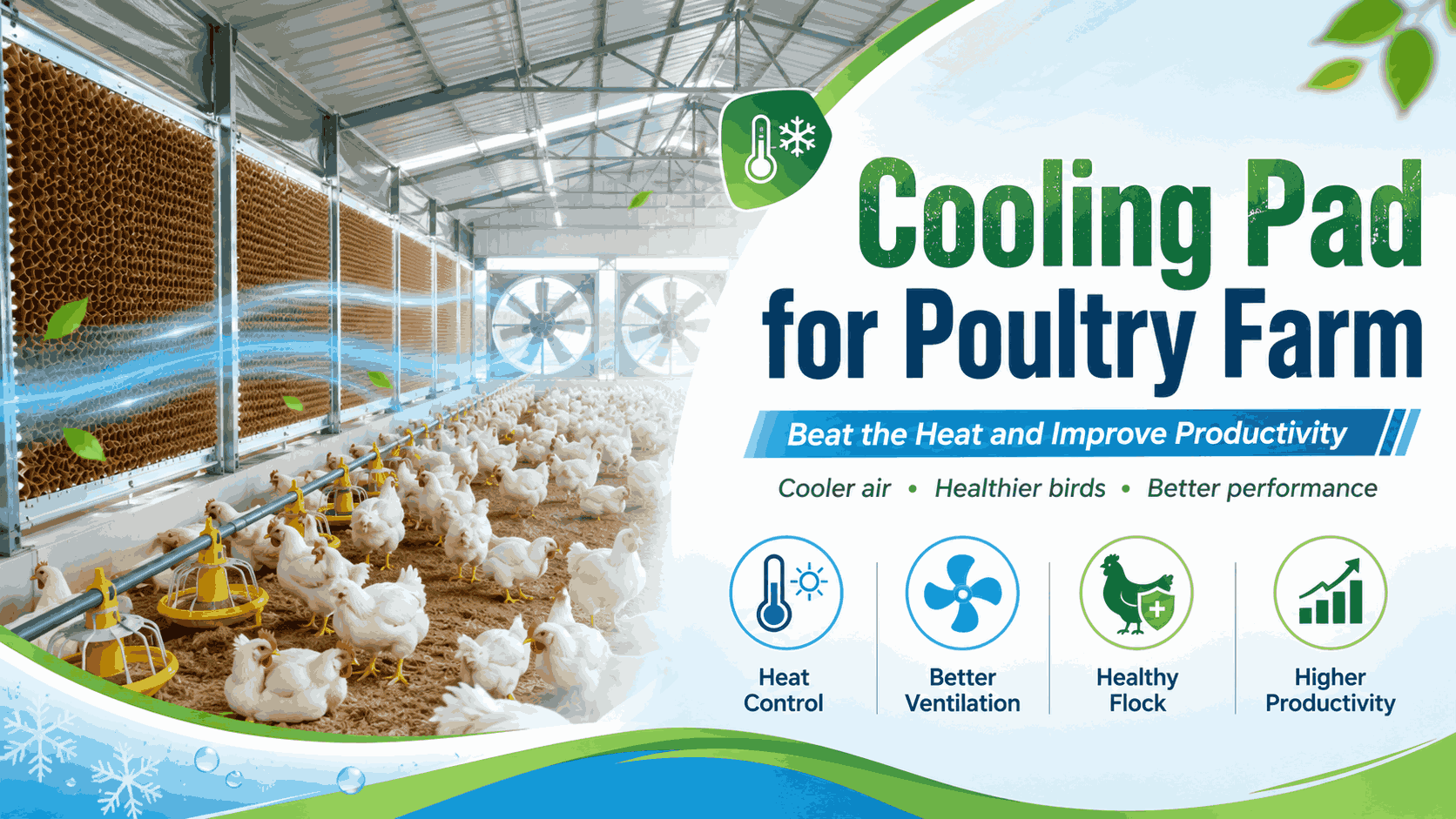 Cooling Pads for Poultry Farms: Design, Water and Maintenance